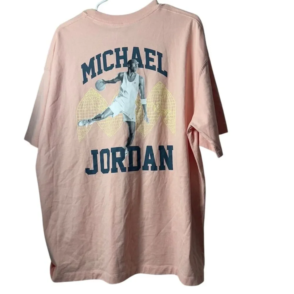 Jordan Michael Jordan Oversized Graphic T-Shirt‎ Peach Pink Mens Large L